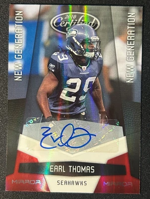Espejo Firmas Rojo 2010 Certificado #209 Earl Thomas Automático/250 - Seahawks RC Foto 1 de 2
