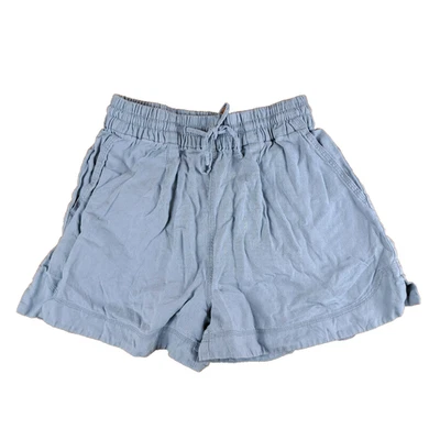 Jag Linen Shorts Womens Size Small Blue Drawstring Elastic Waist Summer Casual - Imagem 1 de 4