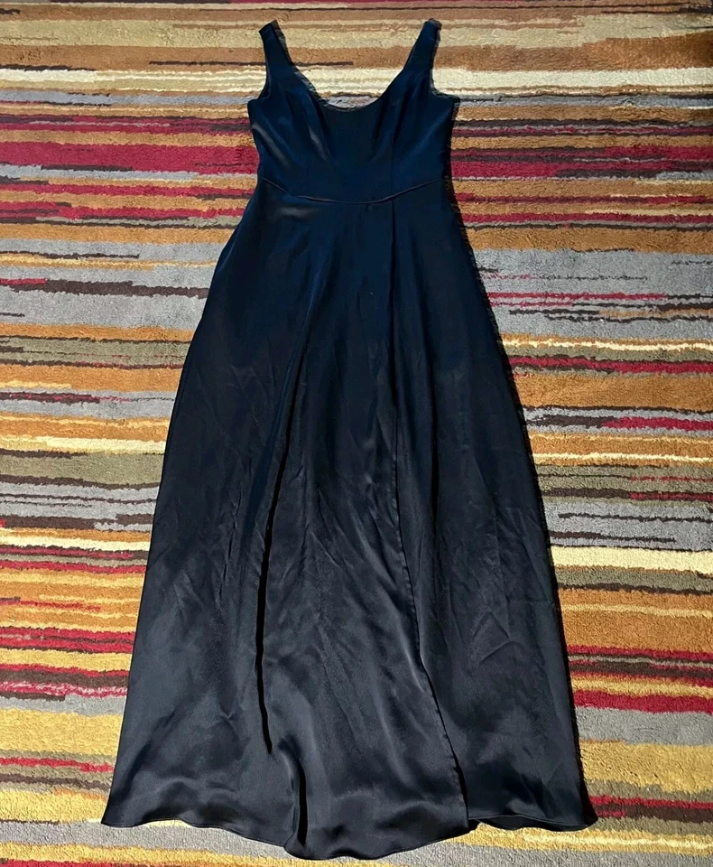 Vestido formal de novia David para mujer talla 2 negro sin mangas largo graduación dama de honor  Foto 1 de 4