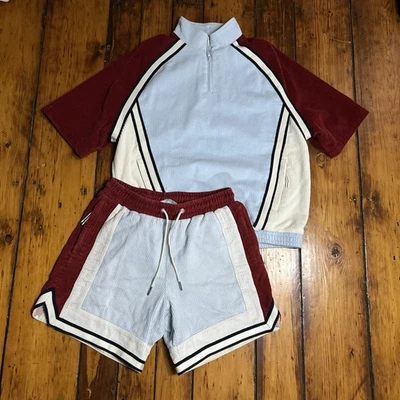 Conjunto de Camisa y Pantalones Cortos Kith & Kin Baloncesto Pana Punto de Cadena Talla M Foto 1 de 4