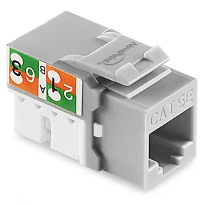 NavePoint 90 Degree Cat5e Keystone Jack, RJ45 Ethernet, Type 110 Gray, 50-Pack - Afbeelding 1 van 4