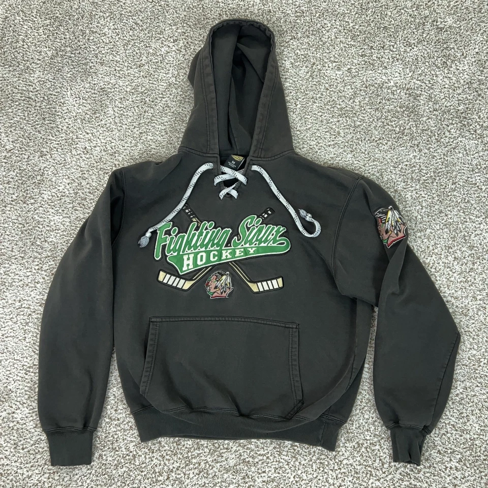 Sudadera con Capucha North Dakota Fighting Sioux Para Hombres Mediana NCAA Hockey Con Cordones Foto 1 de 4