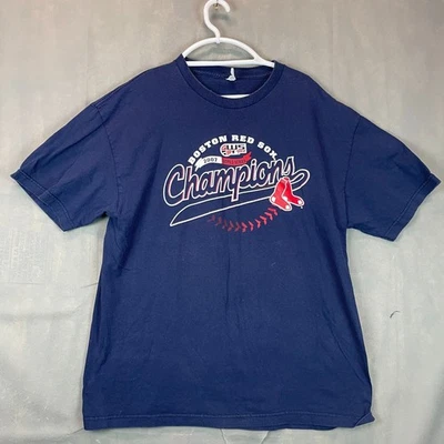 Boston Red Sox 2007 Serie Mundial Campeones Camiseta Hombre’s L Azul Marino Gráfico Camiseta Foto 1 de 4