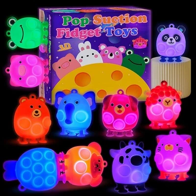 Rellenos de Medias de Navidad para Niños, 12 PIEZAS Iluminar Animal Succión Pop Inquieto  Foto 1 de 4