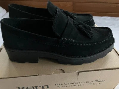 Mocasines Borla Capri Borla Borla Borla Negro Taco Suela Gruesa 9.5 Usados en Excelente Condición Foto 1 de 4