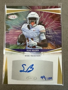 2025 Sage High Series Silas Bolden Rookie RC Auto Vikings Texas Longhorns /100 - Picture 1 of 3