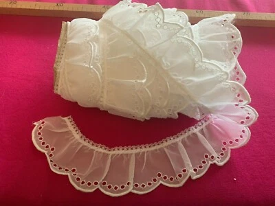 Bande de broderie anglaise nylon froncé H 7 cm x longueur 19,00 mètres réf D25 - Photo 1/3