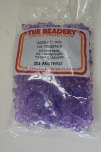 The Beadery Craft Products - 825A - 11mm - 155 Tri-Beads - 001 Amethyst - Picture 1 of 2
