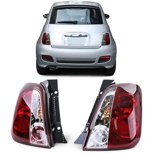 Left And Right Tail Lights In Red For Fiat 500 Type 312 From 2007 To 2015 - Picture 1 of 4