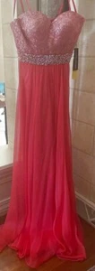 La Femme 19898 Wassermelone hellrot atemberaubend Festzug Ballkleid Kleid Gr. 10 - Bild 1 von 4
