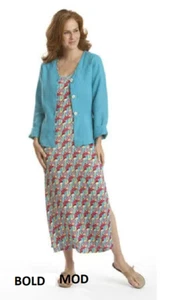 NUEVO VESTIDO SIN MANGAS ADELGAZANTE LINO RAYON Thinking Tropics RAYON S o XS y 4 estampados - Imagen 1 de 12
