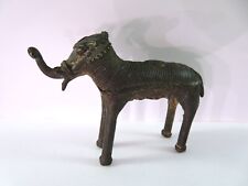 Antique Miniature Bronze Standing Elephant Figure Unique Shape 3 Inches Long