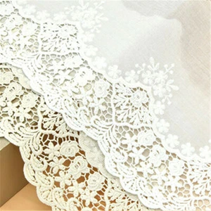 1 Yard Embroidery Floral White Cotton Lace Trim Ribbon Wedding DIY Sewing Craft - Picture 1 of 10