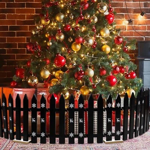 36 Stück Weihnachtsbaumzaun schwarz Deko - Weihnachten Innen Außen Tor für Haustier - Bild 1 von 7
