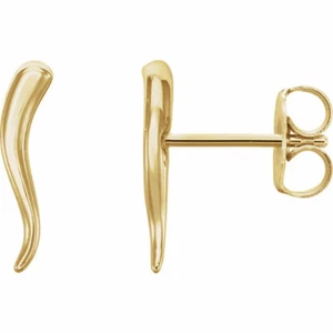 Pendientes de cuerno italiano en oro amarillo de 14 K - Imagen 1 de 2
