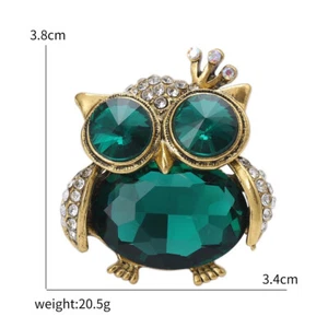 Rhinestone Owl Brooches for Women Men Unisex Glass Animal Bird Cute Pin Hot Sale - Picture 1 of 24