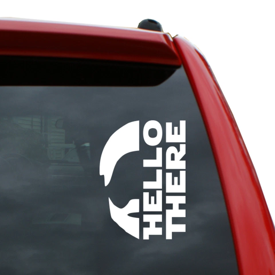 Obi-Wan Hello There Vinyl Decal Sticker | Color: White | 5 inch x 3.6 inch - Image 1 of 1