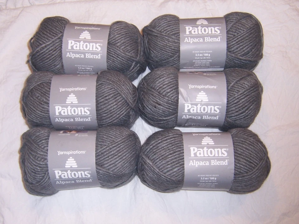 Lote de 6 Patones Mezcla de Hilo de Alpaca - Pizarra - Mismo Tinte Lote Foto 1 de 1