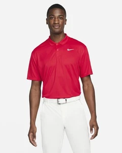 Nike DRI FIT Victory Short Sleeve Golf Polo Shirt Red Size Medium *Imperfect* - Picture 1 of 8