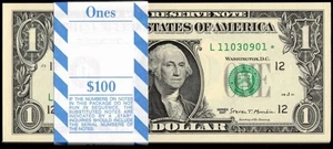 #100 BEP BANDED 2017 $1 STAR-PACK #901-1000* - Picture 1 of 4