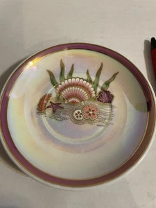 Small Tea Saucer Souvenir - Gulf Shores Decorative Iridescent Seashell Sands - Picture 1 of 4