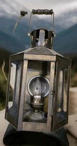 Vintage Metal Electric Ship Lantern, Great Condition Read. Hanging Hook On Back - Picture 1 of 16