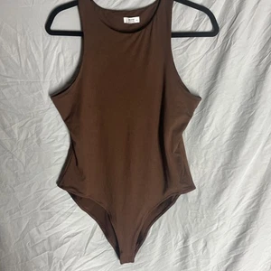 AUDENE Women's Stretch Coverage Sleeveless Bodysuit - Brown Size Large - Picture 1 of 10