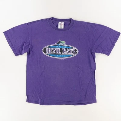 Camiseta De Colección Logo Atlética Tampa Bay Devil Rays Púrpura Para Hombre L Foto 1 de 4