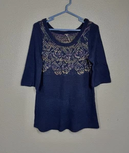 Free People Pullover Tunika Kurzarm dunkelblau Damen Größe M - Bild 1 von 4