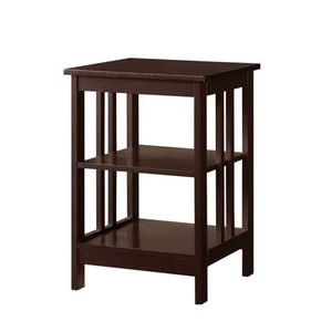 Mission 15,75 pulgadas Mesa auxiliar superior cuadrada de madera de altura estándar Espresso con - Imagen 1 de 6