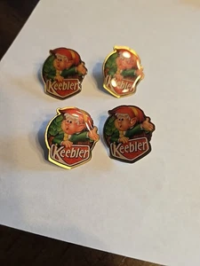 Lote de 4 prendedores de solapa de colores vintage con logotipo de galletas Keebler raras de 4 - Imagen 1 de 3