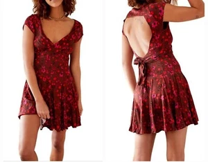 Free People It Takes Two Wrap Dress in Red Burgundy Plum Combo Small OR Medium - Picture 1 of 10