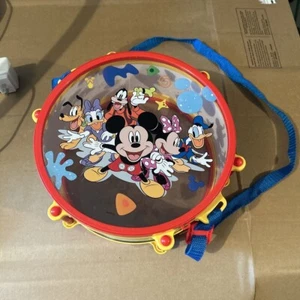Disney Mickey Mouse Drum Tambourine Marching Band With Strap NWOT - Picture 1 of 5