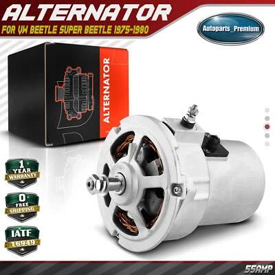 Alternator for Volkswagen Beetle Super Beetle 1975-1980 1.6L 55 A 12V Clockwise - Image 1 of 4