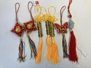 Chinese New Year Cloth Hanging Ornaments Set of 7 New - Picture 1 of 14
