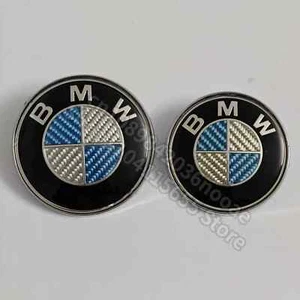 Carbon fiber Front Hood Emblem Trunk Rear badge For BMW E46 E90 F30 F10 F20 G20 - Picture 1 of 8