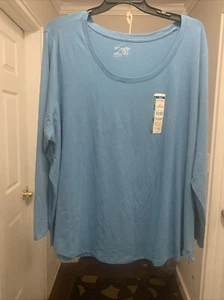 Terra And Sky Women's Plus Size Scoop Neck Tee With Long Sleeves , Size-5X - Picture 1 of 8