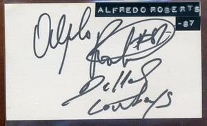 Alfredo Roberts Autographed 3" X 5" Index Card Miami Dolphins Football - Picture 1 of 1
