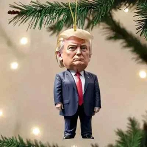 3 Pcs Trump Ornament 2024 Trump Christmas Ornaments Acrylic Pendant Xmas Decor - Picture 1 of 6