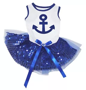 Costume da marinaio vestito blu ancoraggio cucciolo cane vestito abbigliamento gatto piccoli animali domestici vestiti - Foto 1 di 8