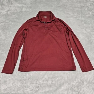 Untuckit Damaschino Long Sleeve Polo Shirt Men's Medium Red Pullover - Imagen 1 de 6