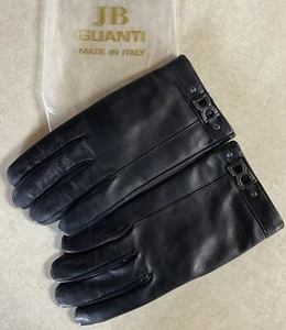 Guanti JB Guanti neri foderati in pelle cashmere fatti a mano in Italia taglia 8,5 - Foto 1 di 11
