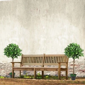 Par de árboles falsos Laurel Bay 4 ft tronco de madera real planta en maceta interior exterior - Imagen 1 de 6