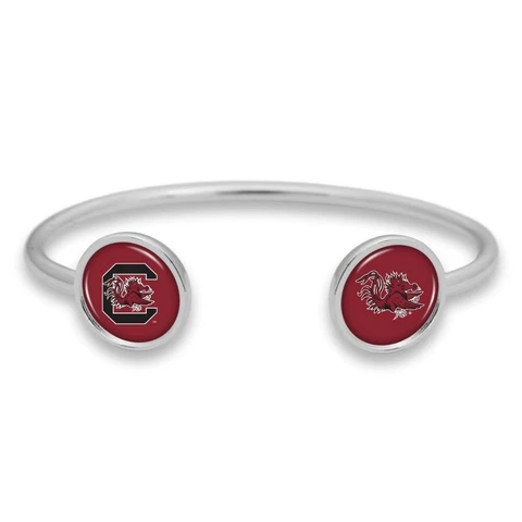 New South Carolina Gamecocks Silver Tone Cuff Bracelet, NCAA,Gift for Her Mom Cover