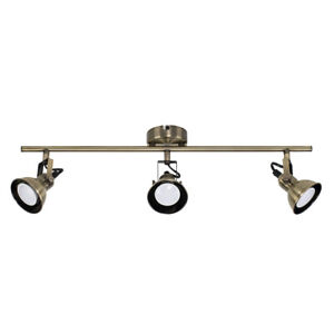 MiniSun Ceiling Light - Modern Brass 3 Way Adjustable Spotlight Bar LED Bulbs A+