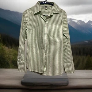 J Crew Boy Shirt Green/White Plaid Long Sleeve Button Down Size XSmall Slim - Picture 1 of 2
