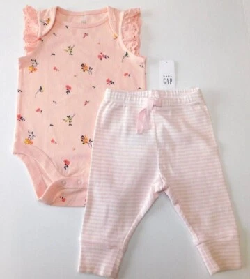 Body y Leggings Gap Bebé Niña Rosa Azul Marino Talla 3-6 Meses Flutter Floral Foto 1 de 4