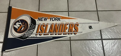 Vintage New York Islanders Felt Pennant SIGNED BY Derek King & Patrick Flatley? - Image 1 of 4