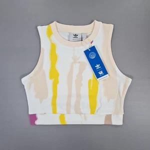 adidas Womens Tank Top White Beige 8 UK Thebe Magugu HM2620 - Picture 1 of 9