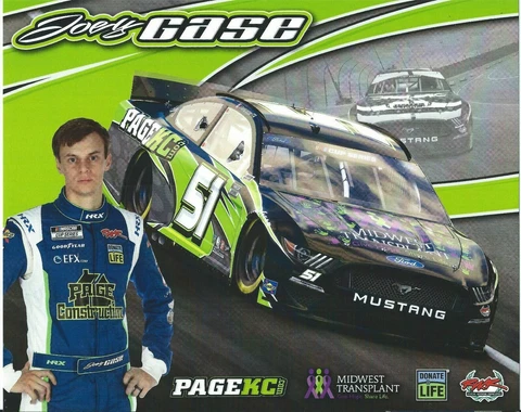 2020 JOEY GASE "PAGE KC MUSTANG" #51 NASCAR CUP SERIES POSTCARD Cover